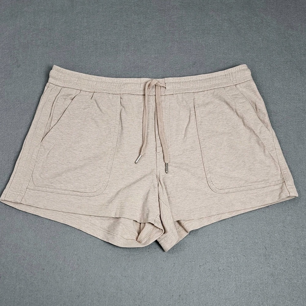 Athleta Farallon Heathered Shorts Sz 14 Cotton‎ Stretch Pull On Pockets Athletic